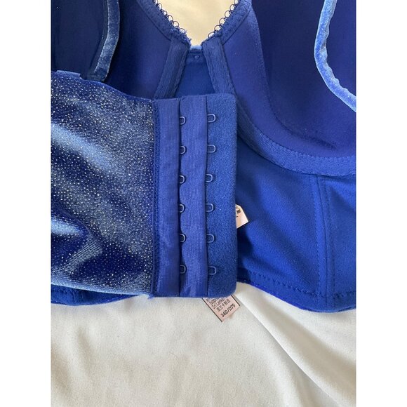 Victorias Secret Body by Victoria Lined DEMI Bra Blue Sparkle Velvet 34D - Picture 5 of 6